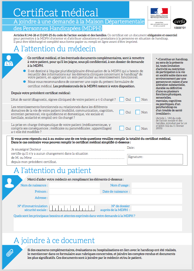 Formulaires MDPH Envol Isère Autisme